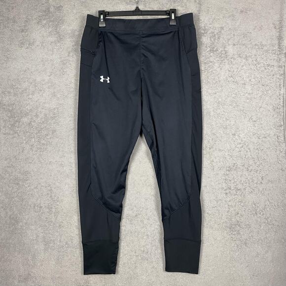 Under Armour Pants Mens XL Black ColdGear Fitted Running Training Joggers - Picture 1 of 16